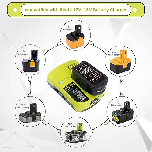 Miniatura 5 de Paquete de 2 baterías de litio de 3000 Ah de 18 V de repuesto para Ryobi 18 voltios P102 P103 P104 P105 P107 P108 P109 P122 para Halloween