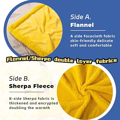 Miniatura 4 de ressber Manta de franela bordada en 3D para niños, ligera, esponjosa y acogedora, manta de sherpa, para sofá, manta lanuda para niñas (amarillo-1,