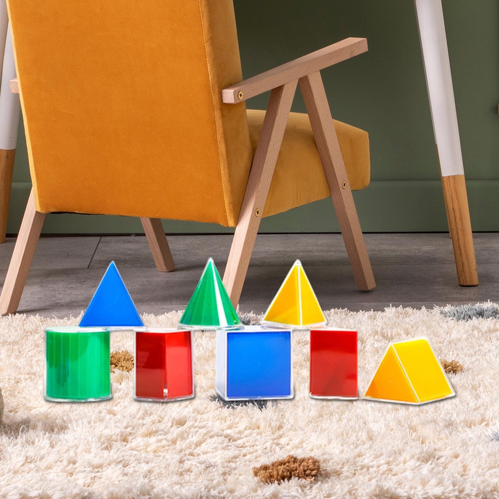 Generic 8x Sólidos Geométricos Formas Geométricas para Niños Útiles Escolares