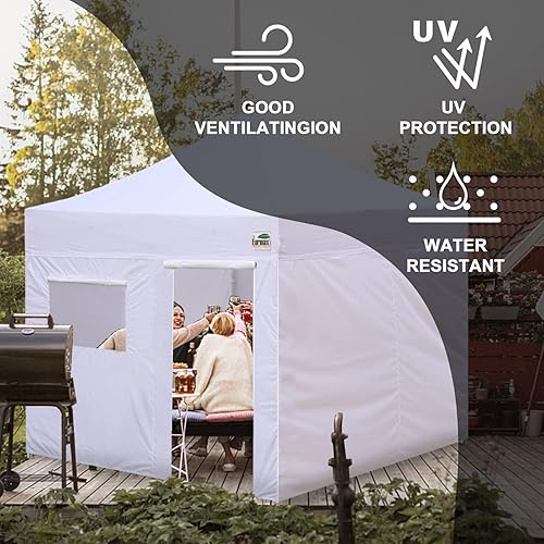 Miniatura 3 de Eurmax Paredes con cremallera completa de Estados Unidos para tienda de campaña desplegable fácil de 10 x 10, kit de pared lateral con ventana de