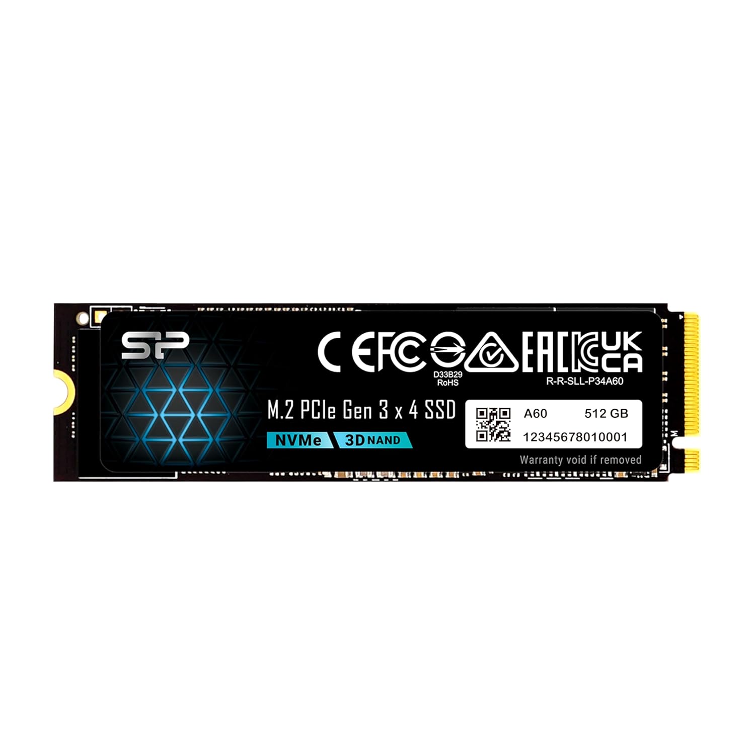 SP Silicon Power P34A6X 512GB NVMe PCIe 3.0 M.2 2280 SSD, Up to 2200MB/s, 3D NAND, Gen3x4 Internal Solid State Drive for PC, Laptop, Desktop (SP512GBP34A60M28IN)