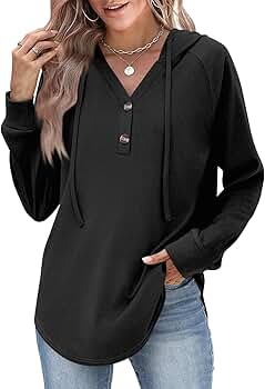 Amazon.com: AMXYFBK Women's Fall Fashion Button V-Neck Long