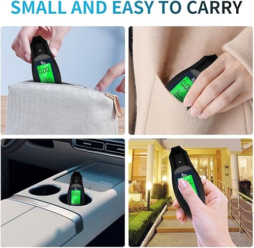 Miniatura 5 de Probador de alcohol Flagfront portátil alcoholímetro personal de grado profesional, precisión digital LCD, probador de alcoholímetro, boquillas