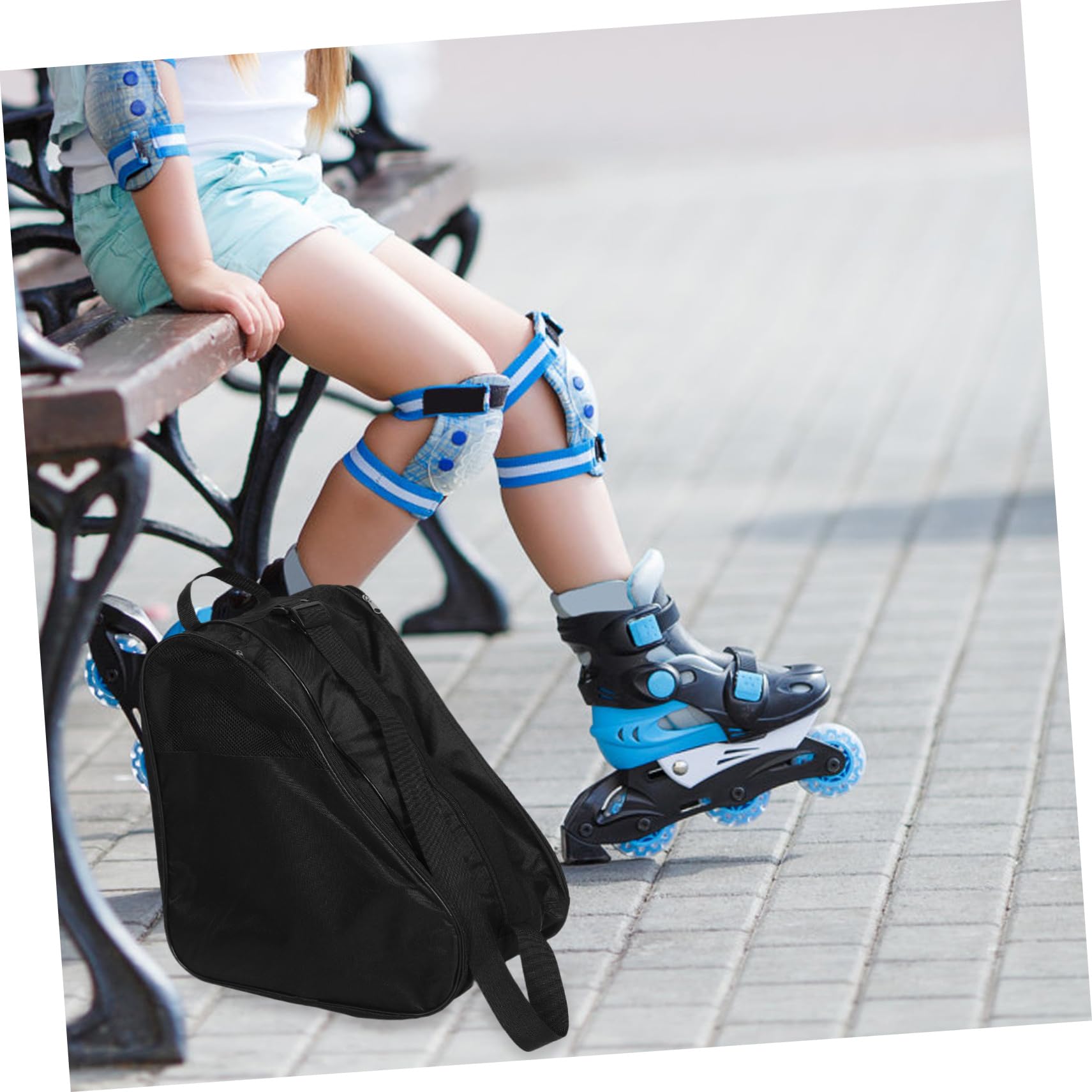 Toddmomy borsa per pattini a rotelle borsa per il trasporto dei pattini borse per pattini custodia per scarpe da skate borse da pattinaggio custodia per pattini a rotelle Panno Oxford Blu