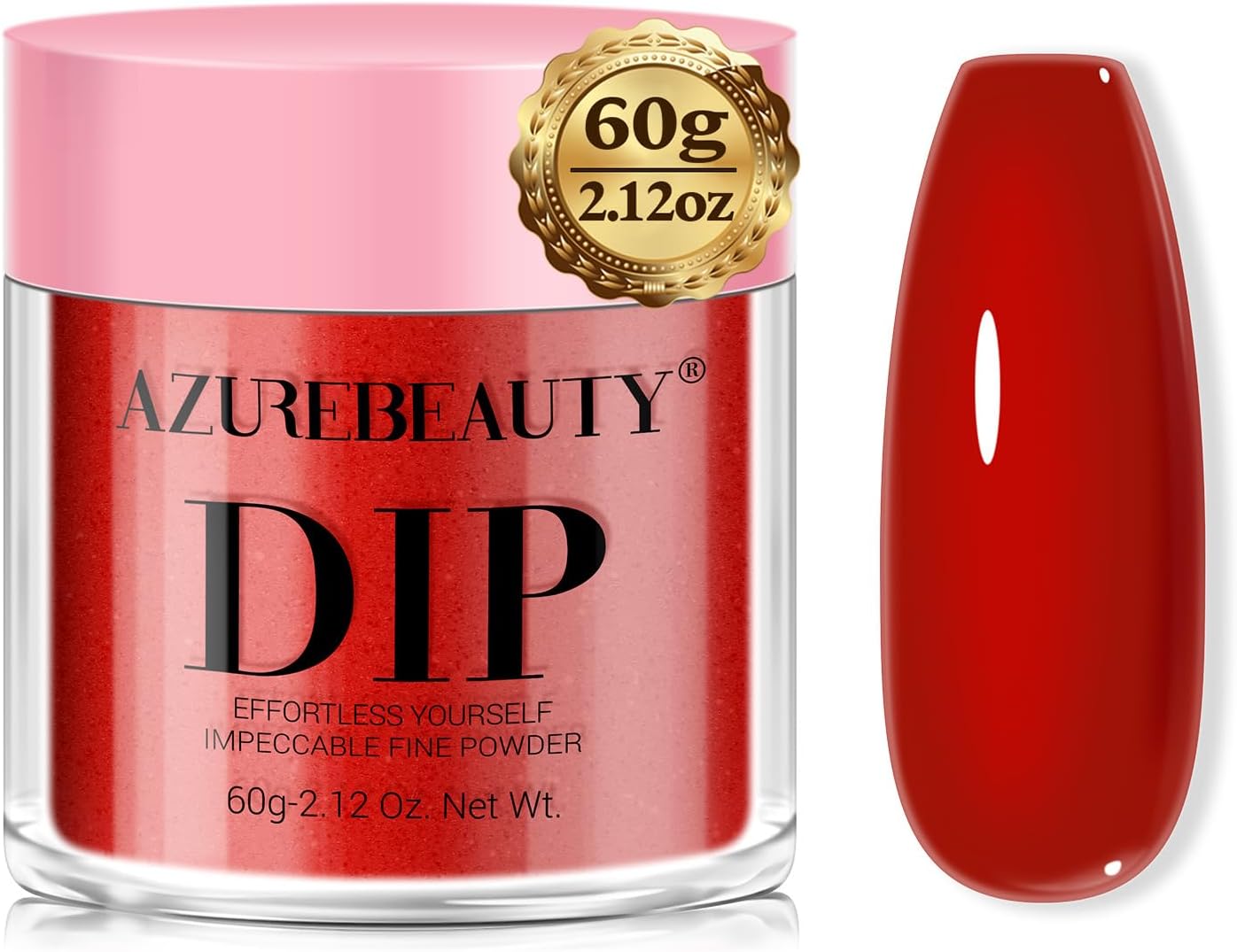 Pro Dip Powder Red Color 2.12Oz/60g, Basic Dipping Powder Crystal French Nail Art Starter Manicure Salon DIY at Home, Odor-Free, Long-Lasting, No Nail Lamp Needed