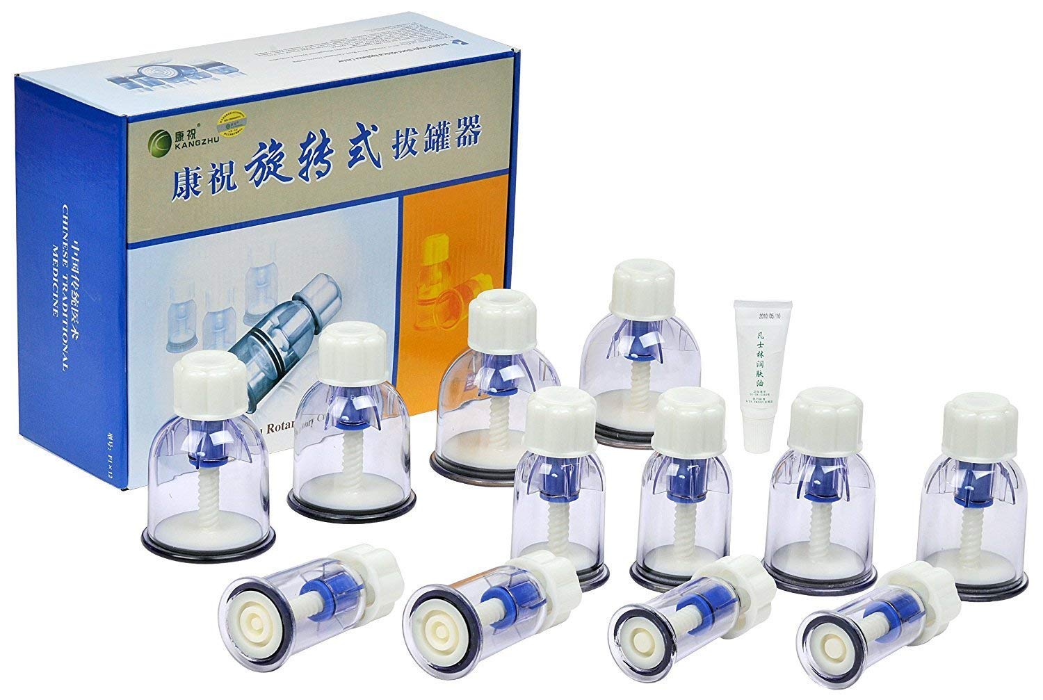 R A Products Kangzhu Chinese Rotary Cupping Therapy Set - 12 Cup