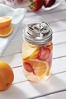 Vista 2 de Jarware Tapa para infusión de bebidas y frutas 2 en 1 de acero inoxidable, boca regular, plateado