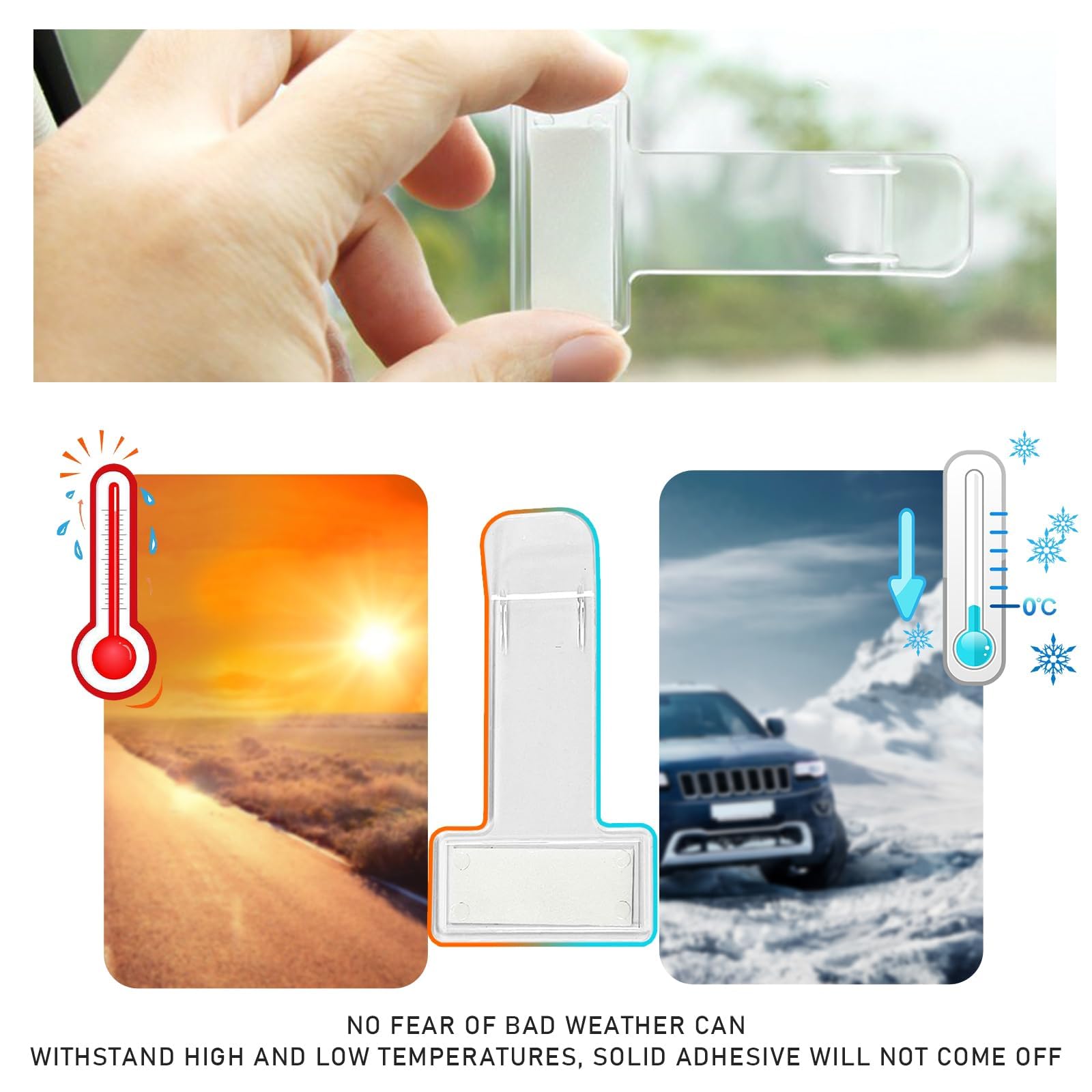 6 Piezas Clip para Boletos de Parabrisas, Autoadhesivos Car Ticket Holder, Transparentes Soportes para Billetes de Aparcamiento, para Ticket de Coche, Permisos de Estacionamiento