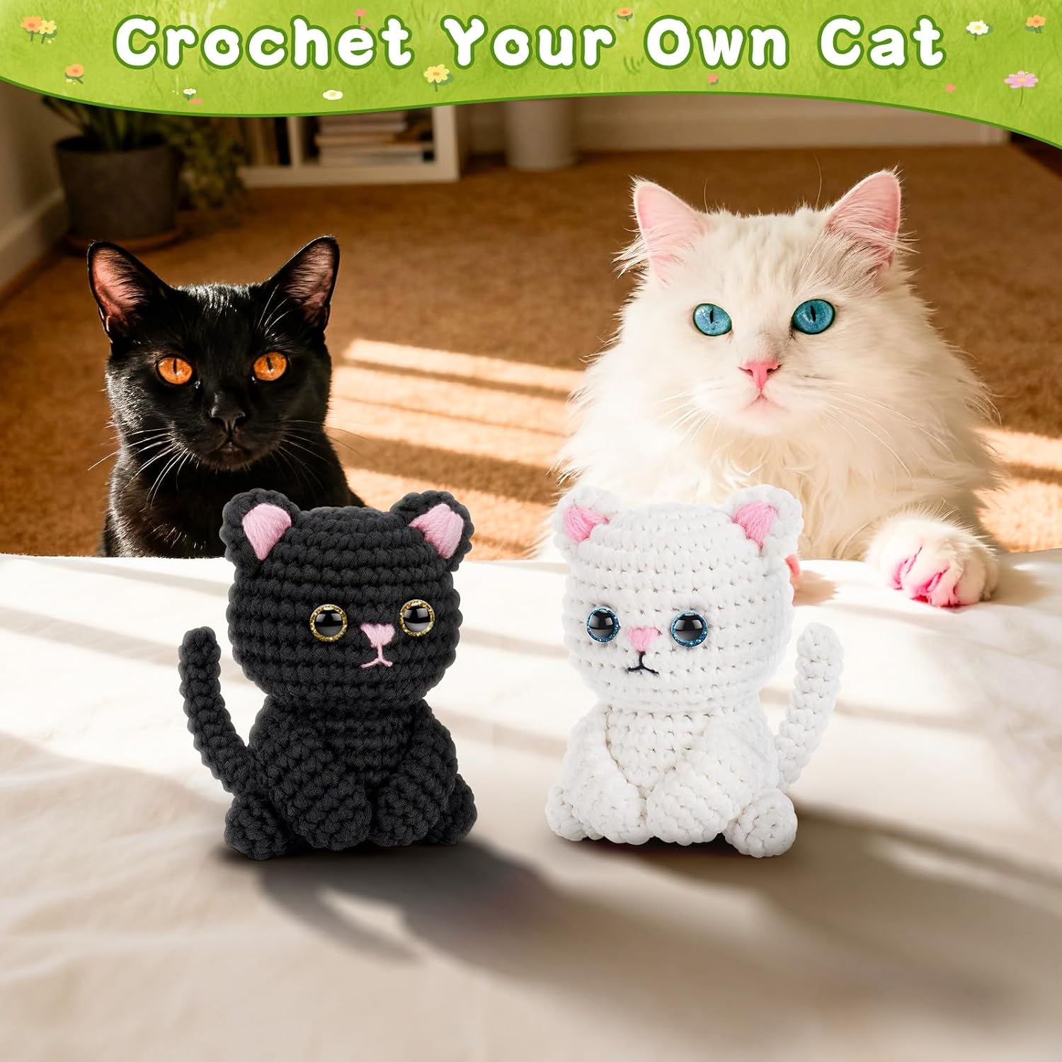 Crochet Kit for Beginners, Cat Crochet Kits Complete Starter Kit image 3