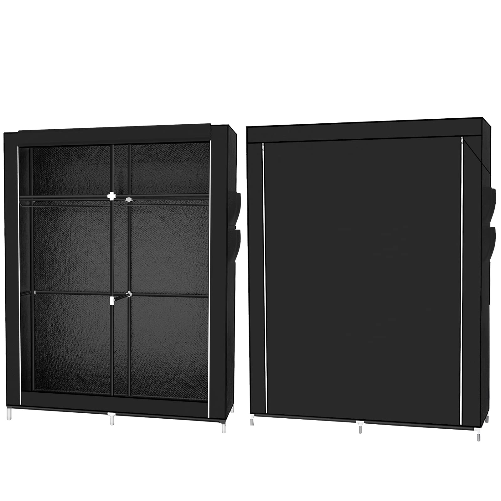 LANTUS Armadietto portaoggetti pieghevole – guardaroba guardaroba in tessuto non tessuto con chiusura a cerniera – guardaroba, armadio da campeggio (105 x 45 x 170 cm)
