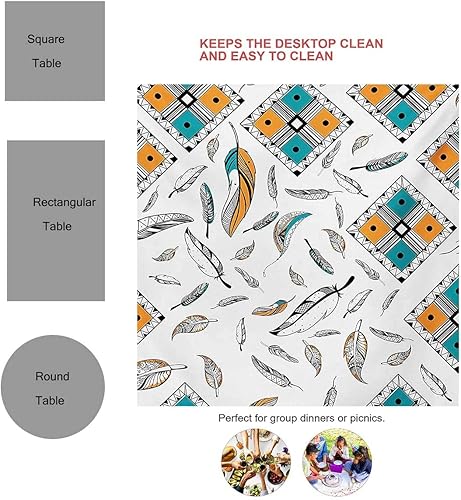 Vista 59 de Mantel de acuarela Redondo para Mesa De 4 Sillas Coral Verde Pálido Negro Mantel rústico Decoración de mesa 30 x 30 pulgadas Abstract_07