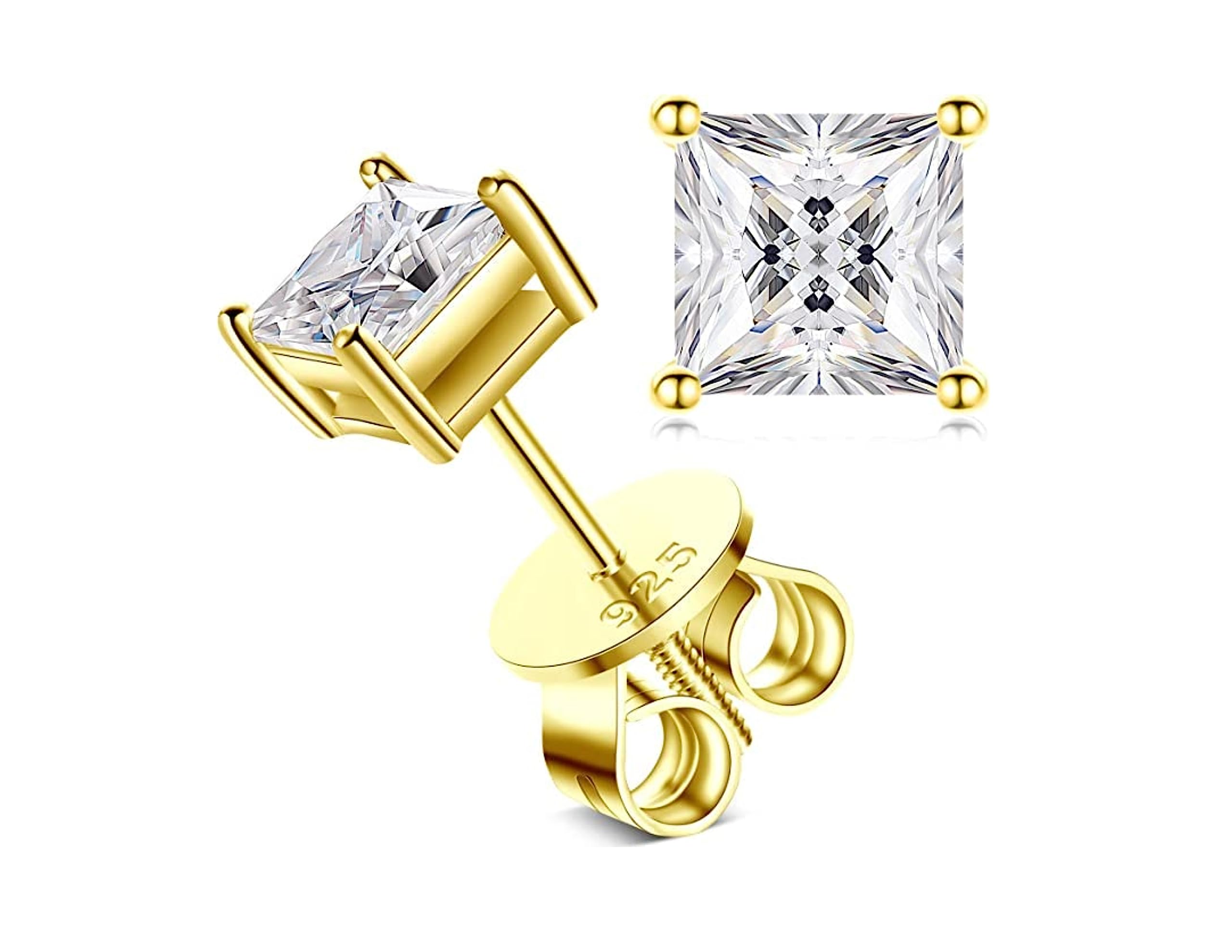Boucles d'oreilles moissanite anti perte avec fermoir à vis - 7