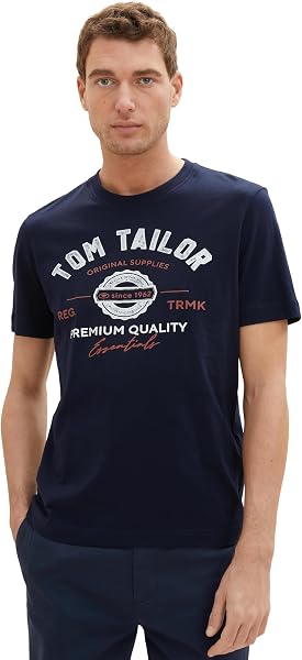 TOM TAILOR Herren T-Shirt aus Baumwolle mit Logo-Print - 5
