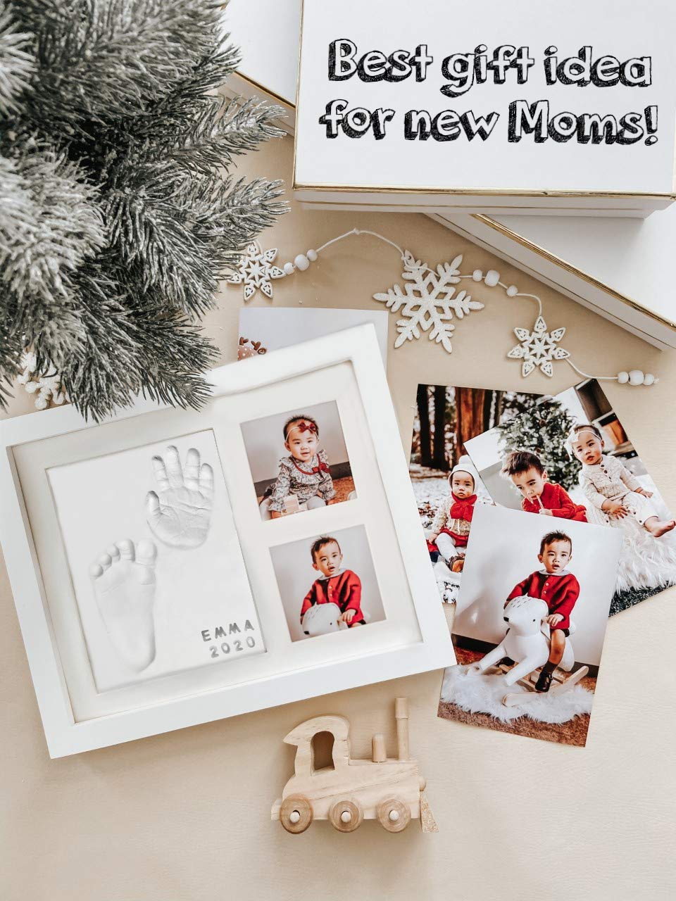 MyMiniJoy Baby Handprint Kit and Footprint Picture Frame Kit for Baby Gifts, Keepsake Box for Newborn Baby Boys and Baby Girls, Memorable and Unique Baby Shower Gifts Idea for Registry, New Mom Gifts
