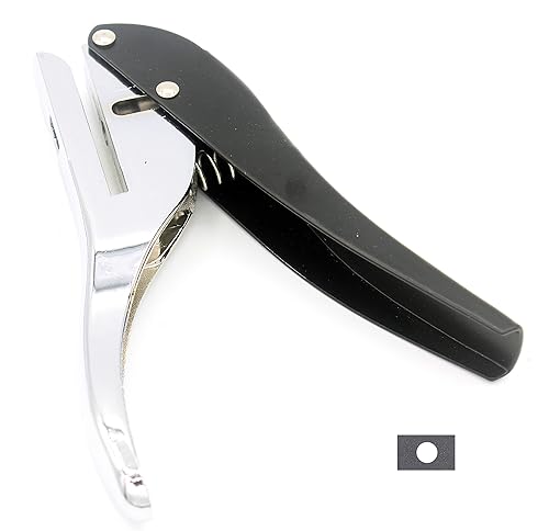 Kucaa Perforadora de mano de metal plateado de 516 pulgadas de 0.315in, redonda, resistente, para tarjetas de identificación, tarjetas de PVC,