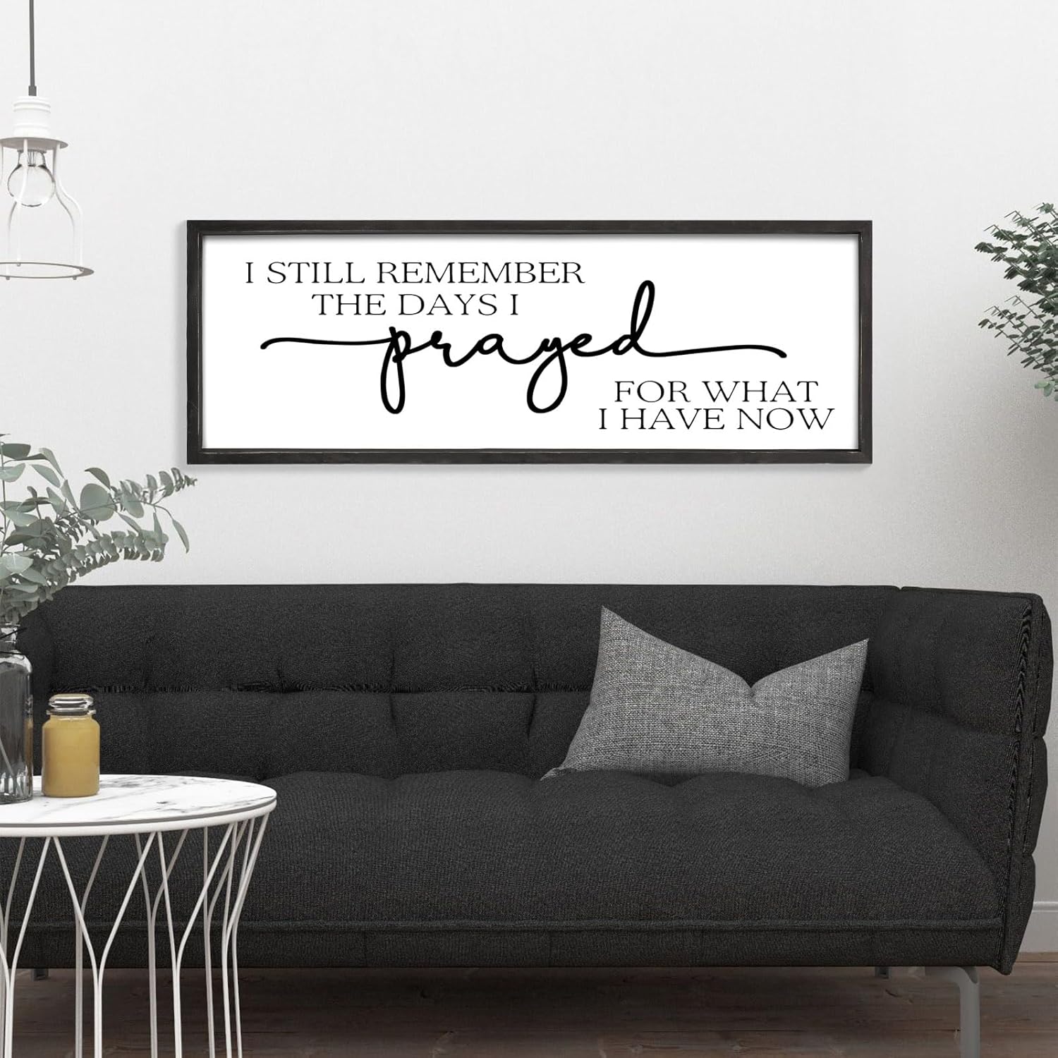 MODE HOME Large Wall Art - "I Still Remember The Days I Prayed for What I Have Now" - Inspiring Farmhouse Wall Decor for Bedroom, Above Bed Wall Decor, Living Room, or Dining Room Display, Rustic Bedroom Wall Art for Home Decor 42x15 inch
