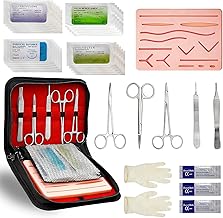 Kit De Suture, Kit De Couture Chirurgicale, Kit D'entraînement À La Suture Avec 24 Sutures, 5 Instruments, Compresse De Suture Cutanée, Suture Practice Kit Pour À Des Fins De Formation Uniquement