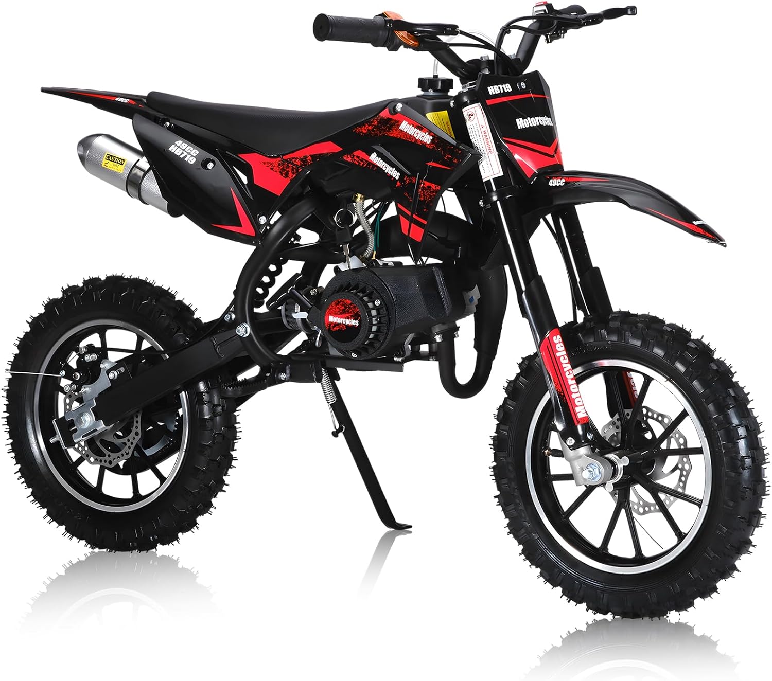 New 50cc Kids Dirt Bike 2 Stroke, Gas Powered Dirt Bike, Speeds up to 30MPH, Mini Motorcycle with Front Rear Disc Brakes, Mini Dirtbike for Kids, Ideal Gifes for Children, Red