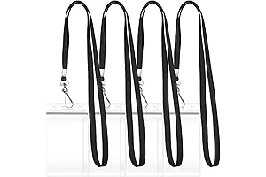 4 Pack Clear ID Card Badge Holder with Cruise Lanyards