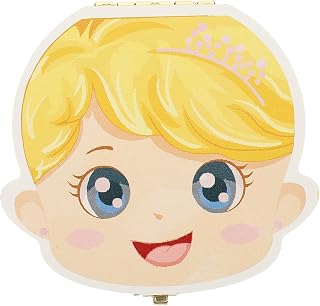 Cute Wooden Teeth Storage Box with Alloy Details Cartoon Tooth Box | Wooden Storage Holder for Lost Teeth Cute Tooth Keepsake Holder 4.92*4.44*1.1inch