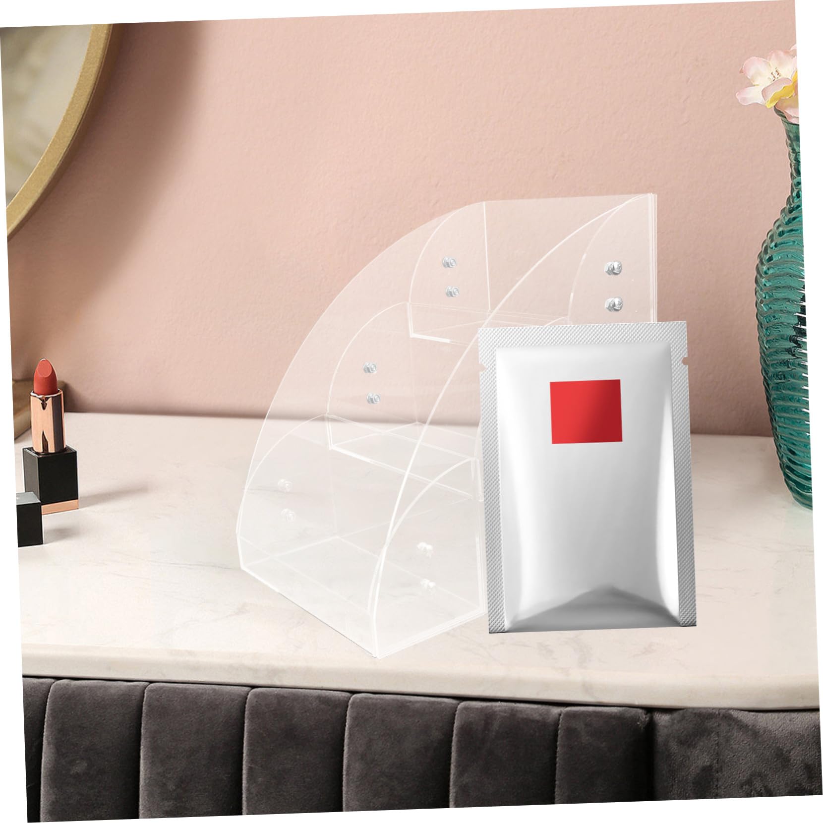 Transparente Make-up-organizer-box Aus Kunststoff Für Kosmetik Gesichtsmasken Und Hautpflege Geeignet Für Schminktisch Oder Badezimmerarbeitsplatte