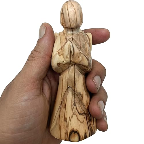 Zuluf Olive Wood Abstract Praying Angel Figurine (4.7") | Guardian