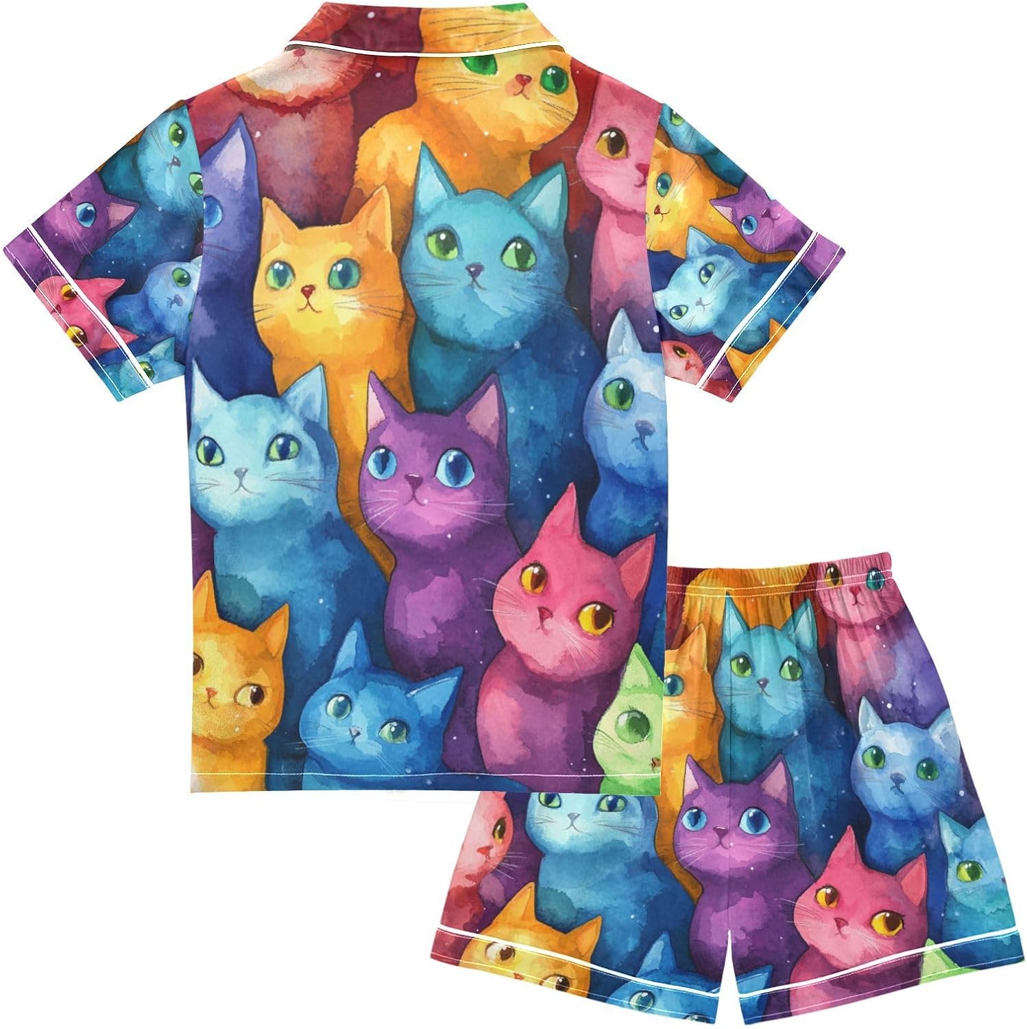 Silk Pajamas Sets Soft Satin 2 Piece Pjs Set Short Sleeve Sleepwear Nightwear