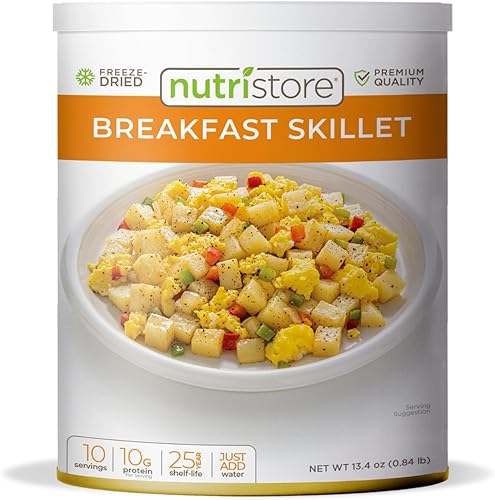 Miniatura 1 de Nutristore Paquete de 3 variedades de desayuno liofilizado  Granola de arándanos, sartén de desayuno, avena con manzana y canela  Alimentos a granel