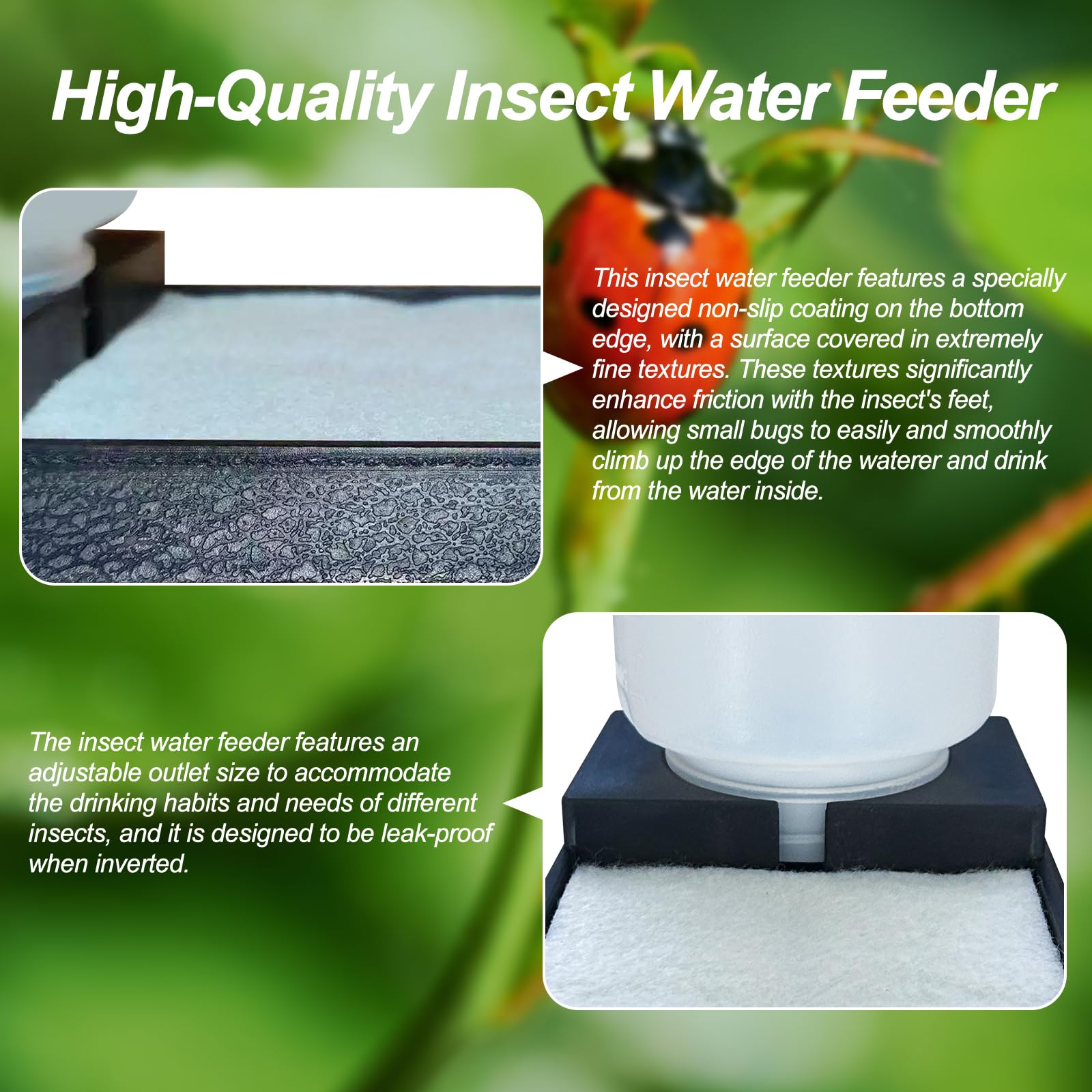 Comedero de agua para insectos, dispensador de agua de araña, estación de riego de insectos, comedero de agua de abeja, para arañas, tarántulas, mantis rezando, escorpiones, grillos, hormigas y otros