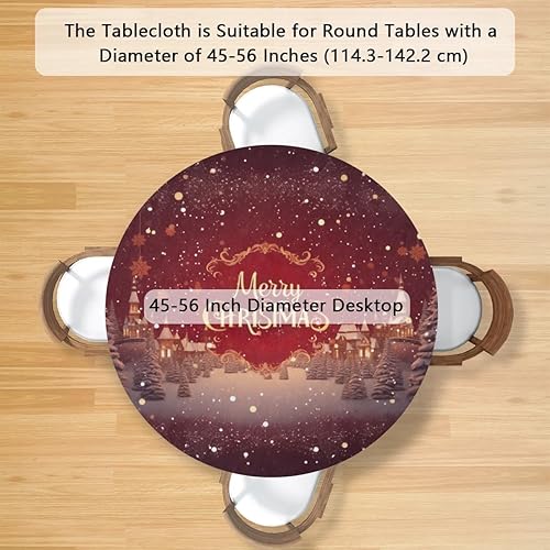 Vista 22 de Mantel redondo ajustable con borde elástico, mantel de hojas coloridas abstractas, impermeable, lavable, para mesas redondas, ideal para picnic