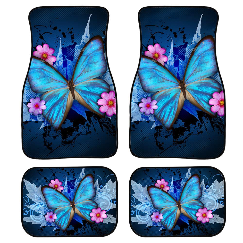 dogintheholeCustom Accessories 4-Piece Trim-to-Fit Front and Rear Automobile Carpet Floor Mats with Non Slip Rubber Backing Car Floor Mat All Weather Protection Blue 807231494932