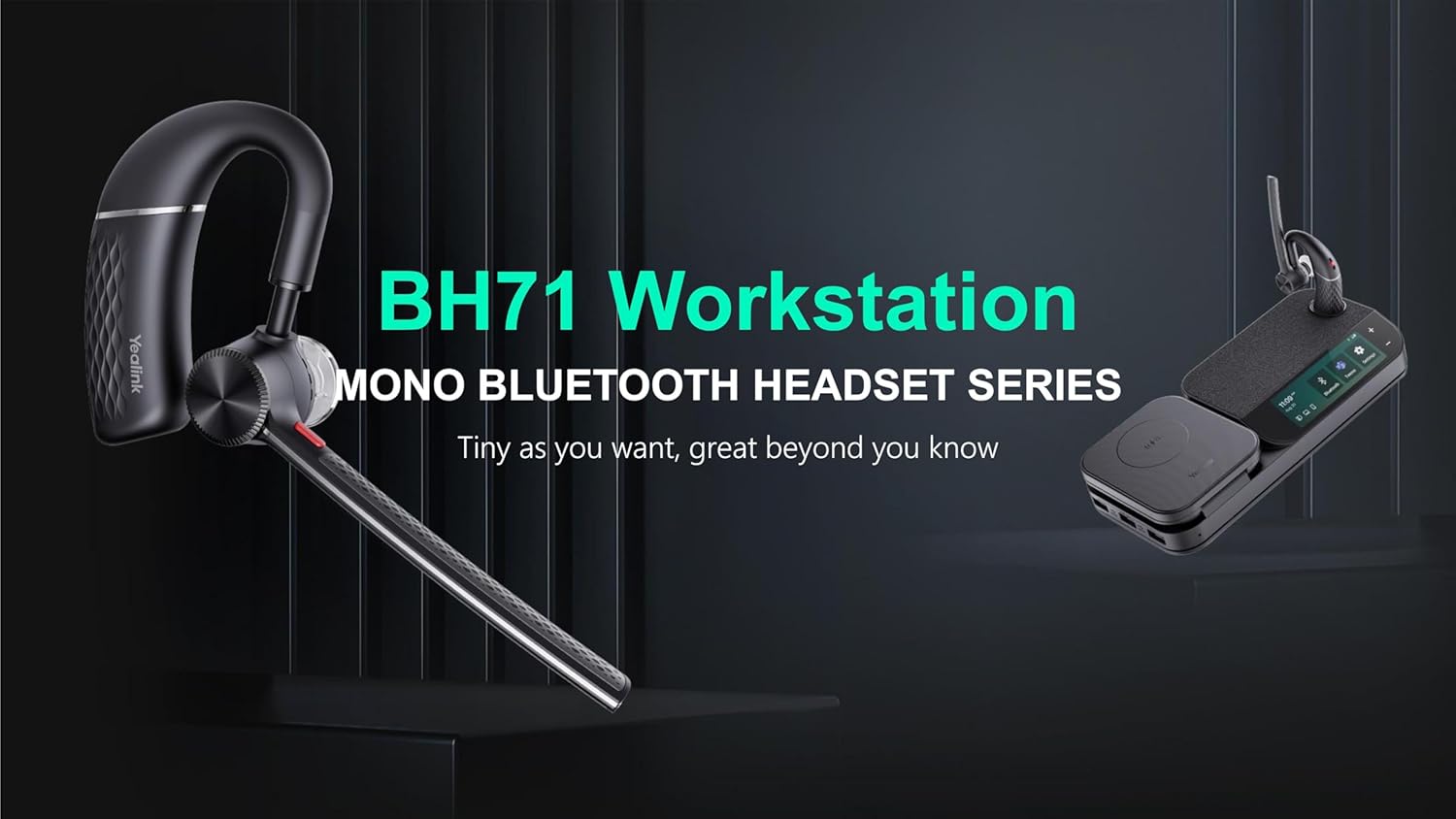 YealinkBH71 Workstation Mono Bluetooth Wireless Headset with Speaker - Teams Certified Deskphone, PC/Mac, Works with Zoom, RingCentral, 8x8, Vonage, Gold Support Plan Included