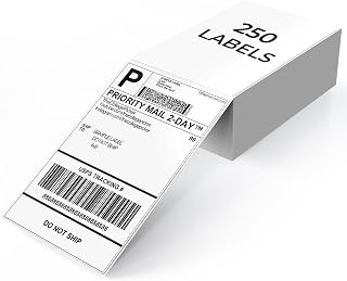 White Thermal Label 4"×6" Waterproof Vinyl Fanfold Sticker 250 PCS