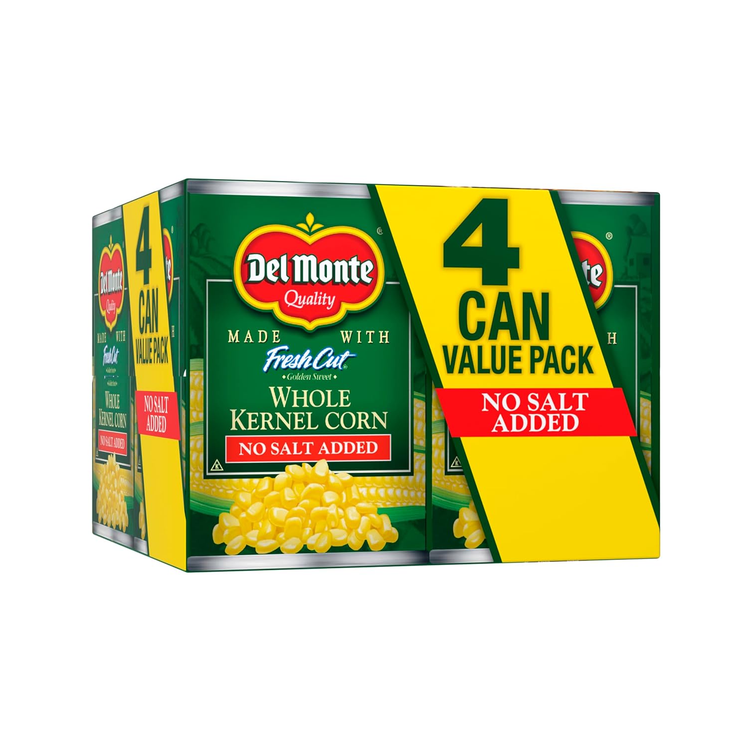 Del Monte Fresh Cut Golden Sweet Whole Kernel Corn, No Salt Added, 15.25 oz Can - Peak Freshness Packed