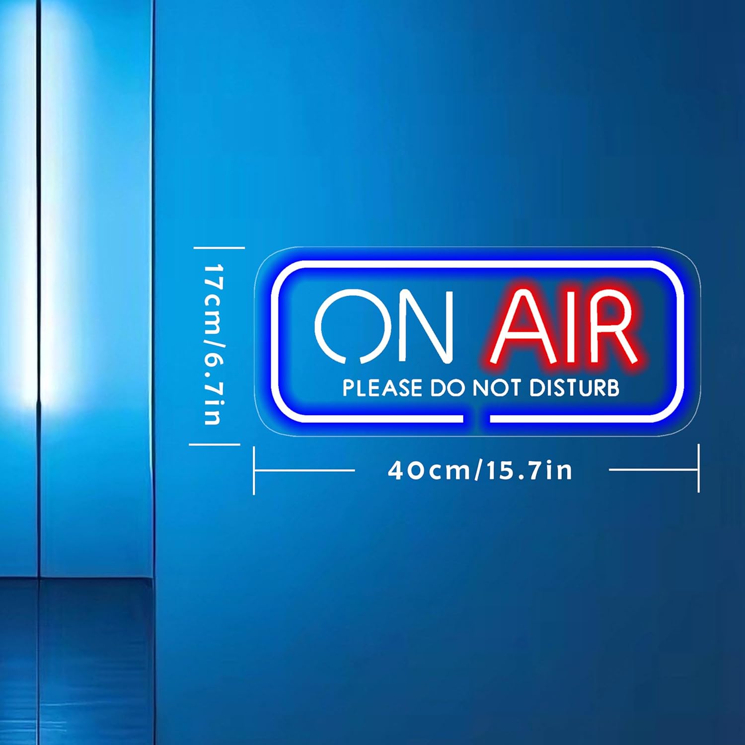 ON AIR Neon Sign - Bright LED Studio Light for Streaming Room, Podcast Decor, USB Powered, Dimmable Recording Light, Wall Mount & Desk Stand(16x7 Inch) - Image 7