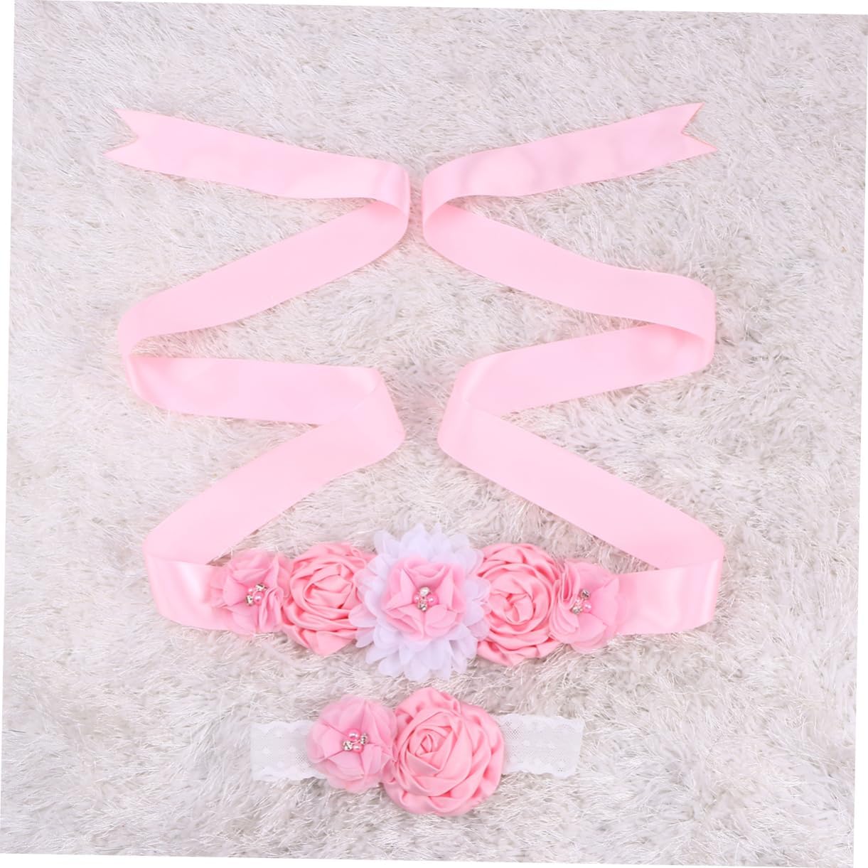 VALICLUD Girl Sash Belt Bride Sash Girl Sash Ribbon Wedding Sash Ribbon Girl Sash Rhinestone Pink
