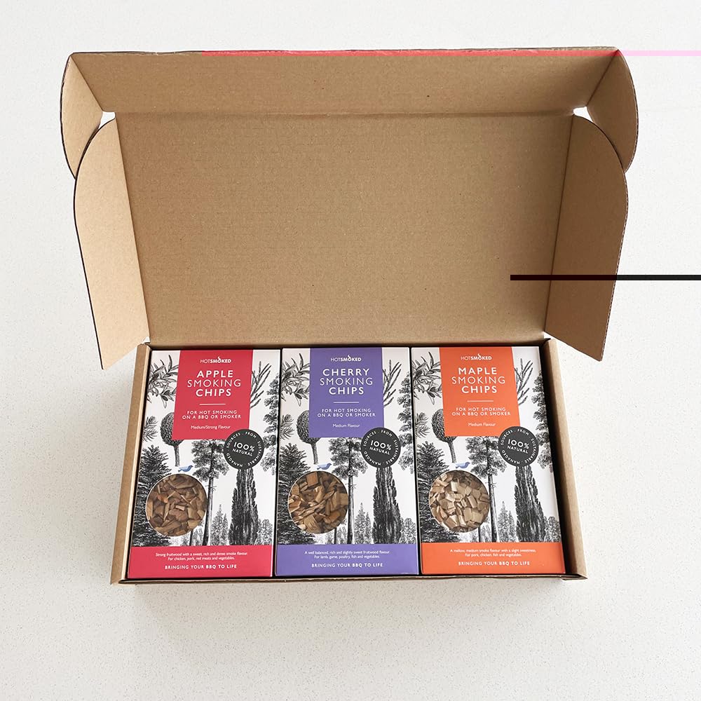 Hot Smoked Smoking Chips Mellow & Fruity Box of 3