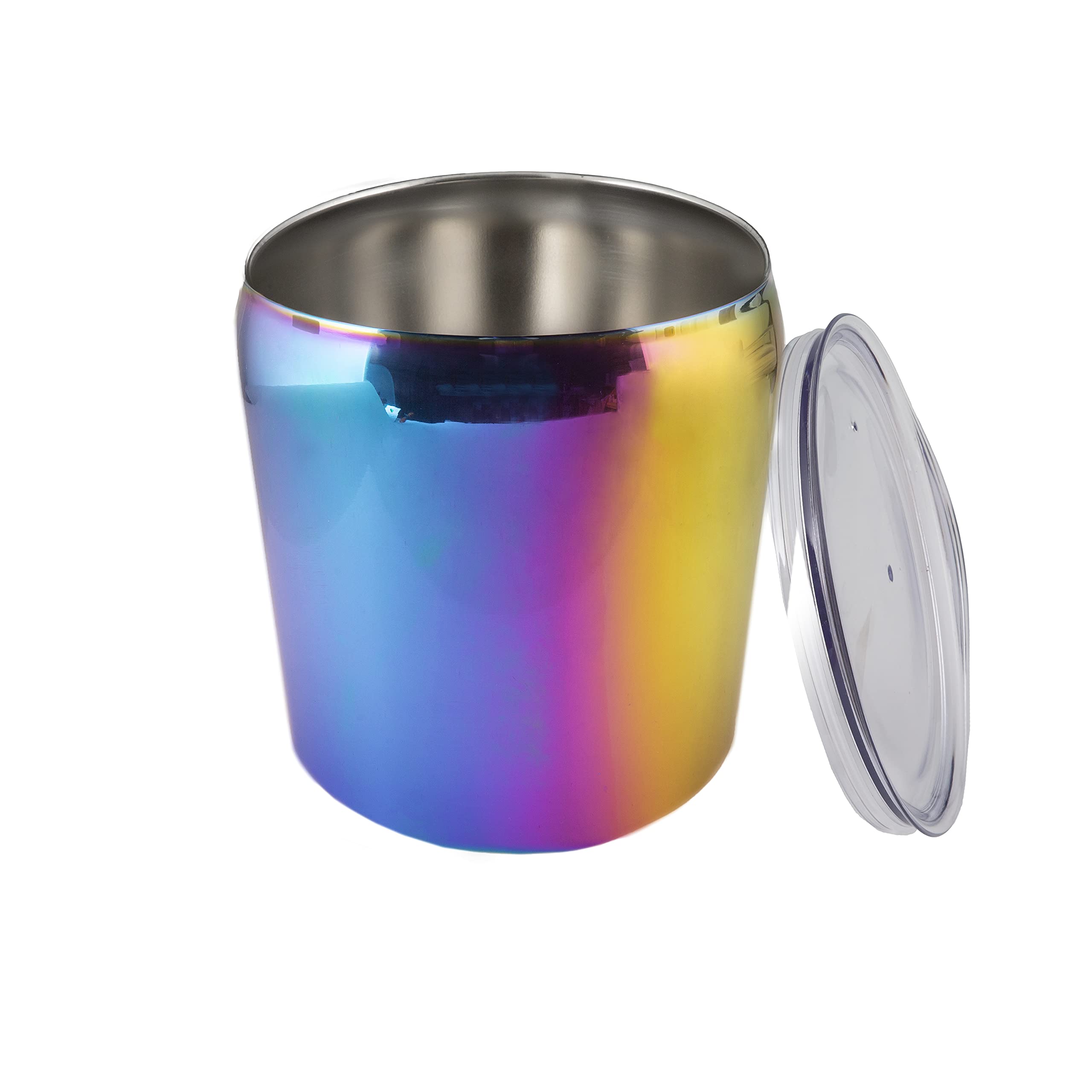 CAMBRIDGE Seau à Glace Isotherme en Acier Inoxydable de 3 litres, Arc-en-Ciel