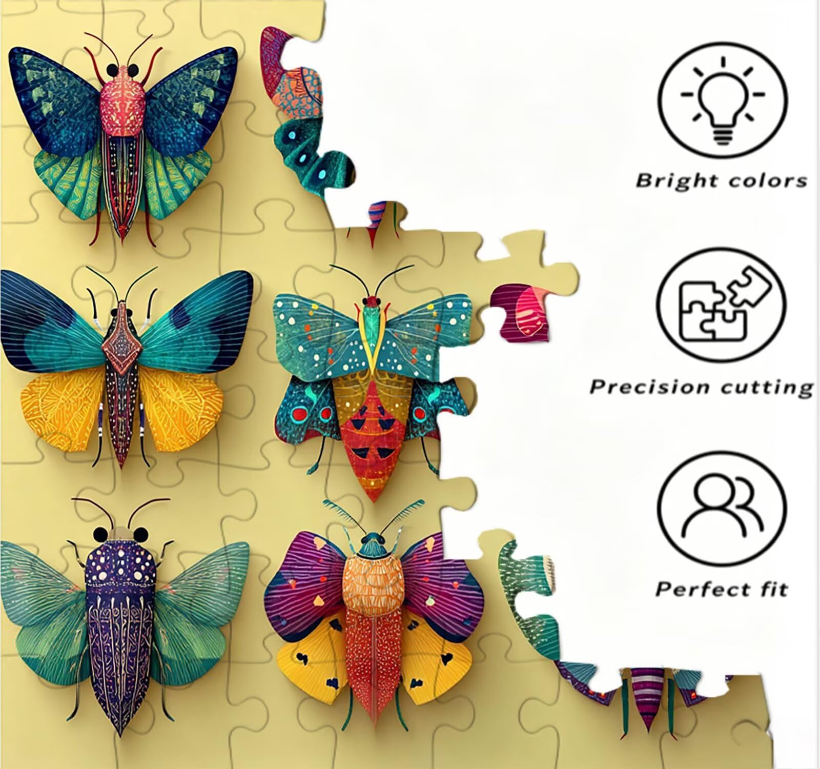 Puzzle 3000 Teile Erwachsene, Schmetterlinge Insekten Puzzle Herausfordernde Familie Aktivität Spiele, Geschicklichkeitsspiele Erwachsene, Herausfordernde Puzzles Geschenk für Freunde R2KH-345