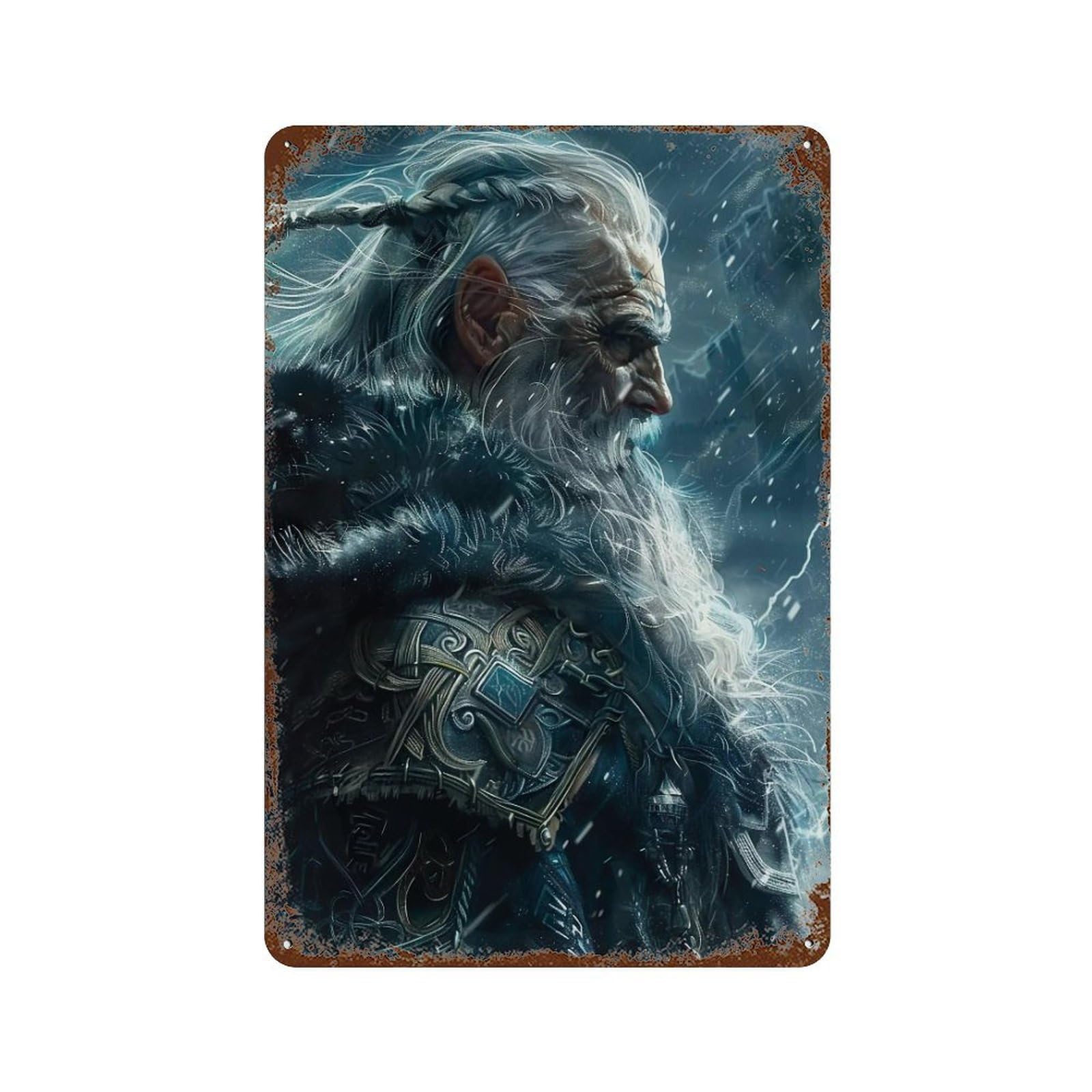 HDURYEYRYY Storm Elder Viking 03 Wall Retro Iron Vintage Art Metal Tin Sign Poster Modern Home Cofffee Club Art Bar Shop Decor 30x20cm