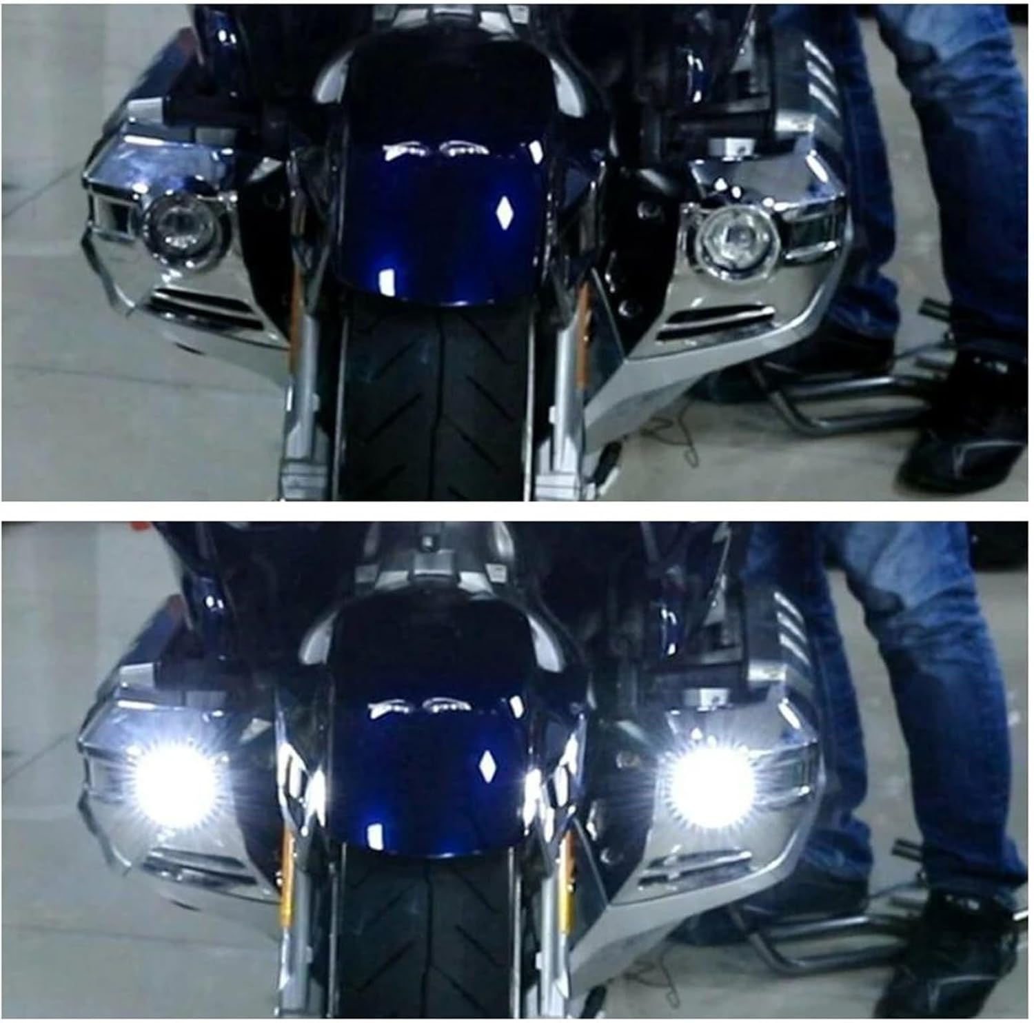 New Pair Strobe LED Fog Lights Front Foglights with Attachment Kit Fits for Honda Gold Wing GL1800 Tour DCT 2018-2024 Motorcycle Accessories