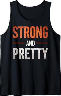 Strong & Pretty Workout Girls Muscle Mom Girl Funny Gym Tank Top