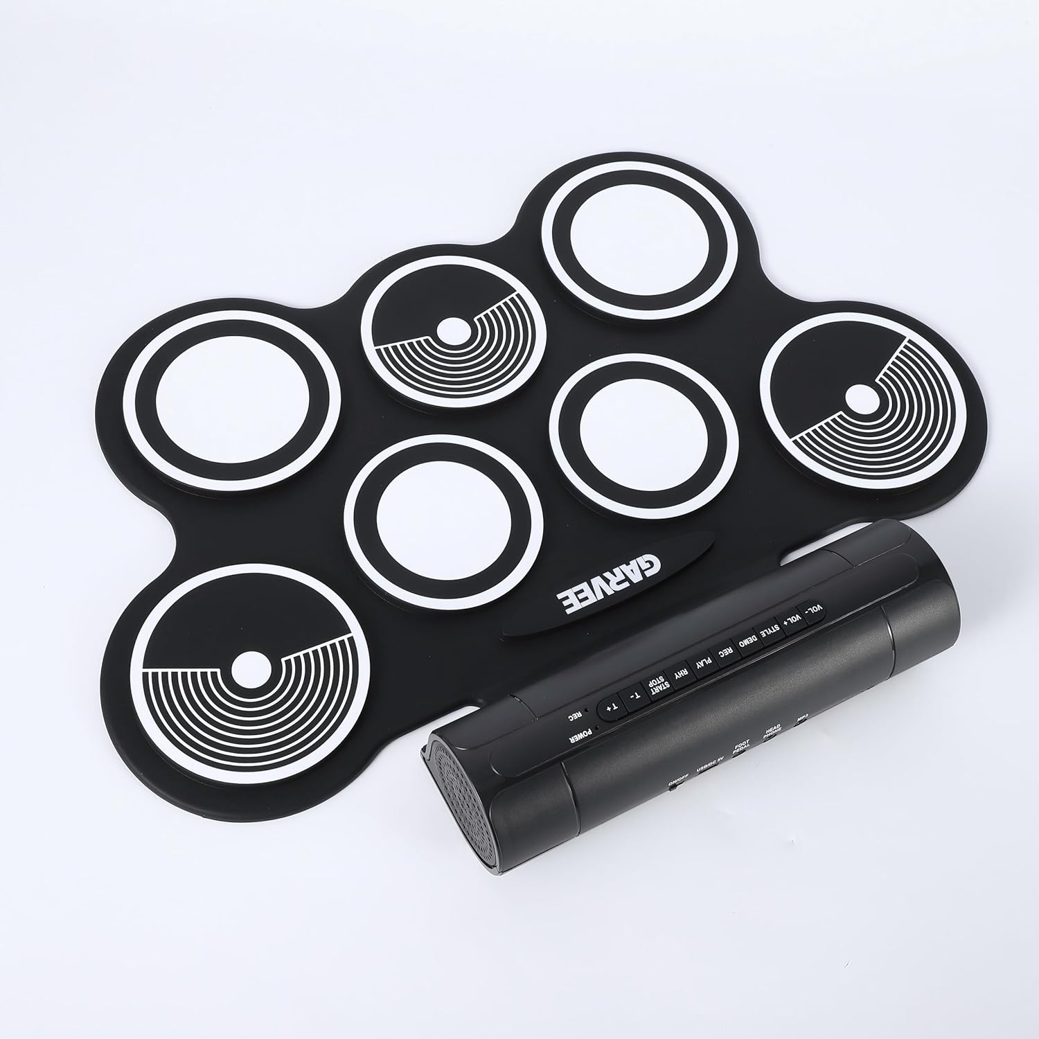 Electronic Roll Up Drum Set: 9-Pads, Portable, w/App & Bluetooth MIDI | Perfect for Beginners