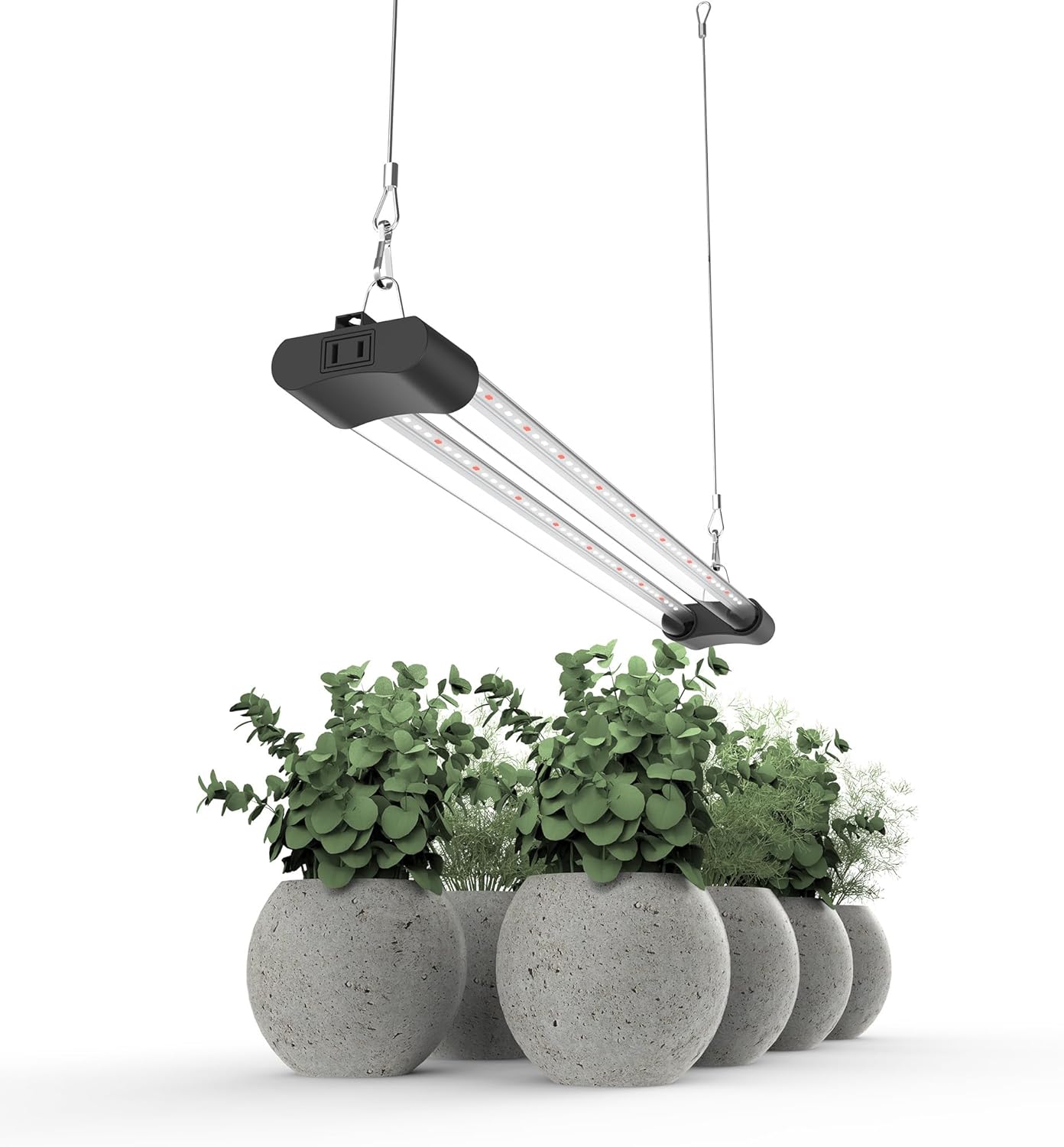 LED Grow Light Full Spectrum Light Linkable 5000K Daylight + 660nm Red Indoor Plant Lighting Fixture (4-Pack 2 FT)