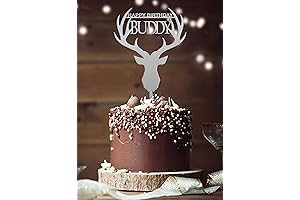 Personalized Deer Birthday Cake Topper - Custom Buck Cake Topper for Hunting Lovers