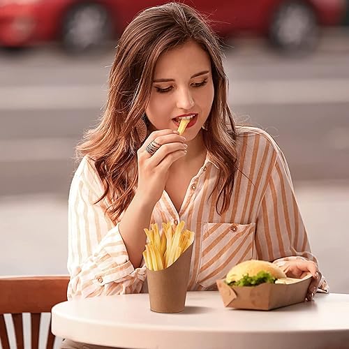 Miniatura 6 de Juego de tazas de charcutería Kraft con juego de palillos de bambú para cóctel, 200 selecciones + 50 tazas de 14 onzas, tazas desechables de papas