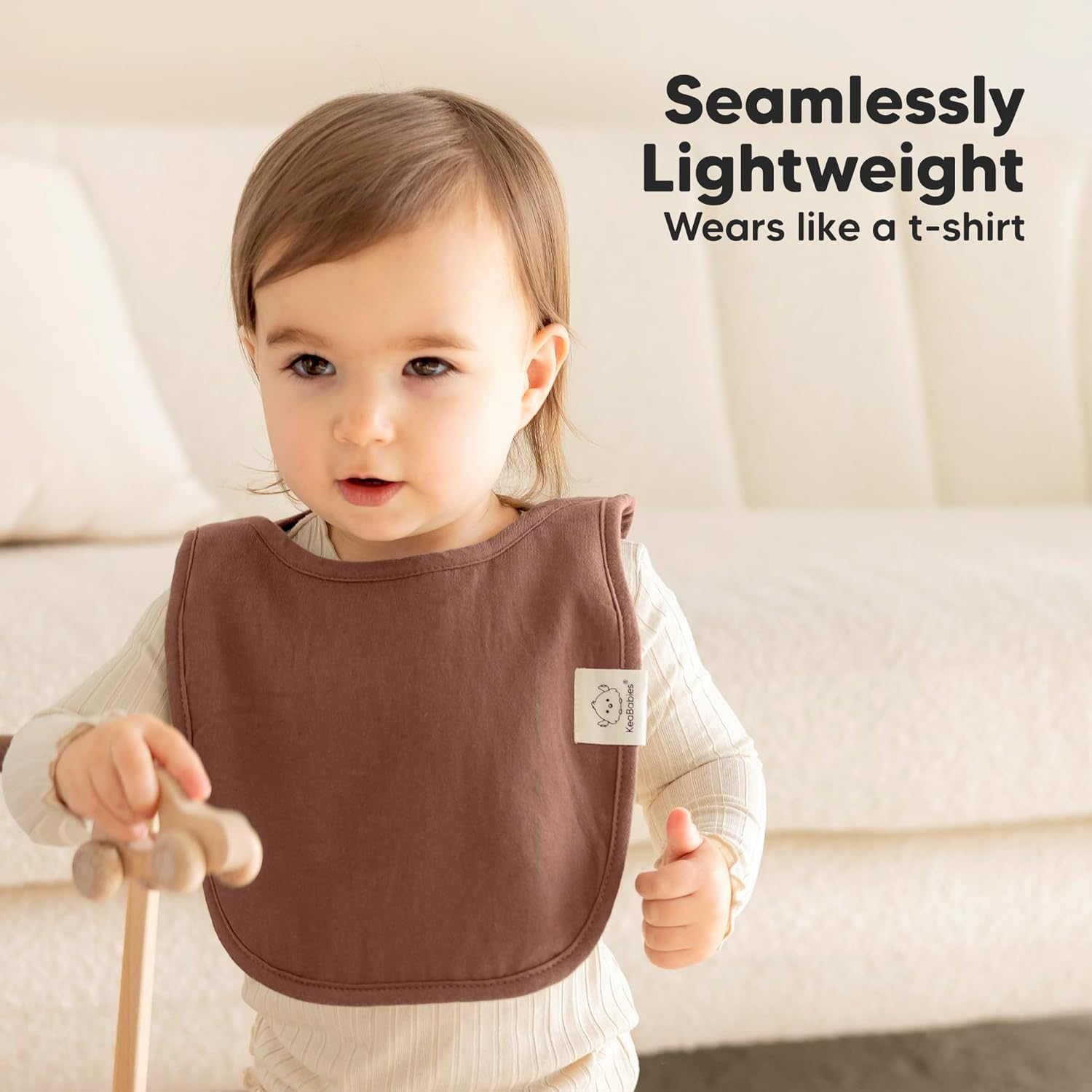 KeaBabies 8-Pack Baby Bibs for Boys, Girls - Pullover Bibs for Drooling Teething Baby Girl & Boy Toddler, Newborn, Soft & Absorbent, Cute Colors, Large Torso Coverage Keep Infant Clean & Dry (Brick) - Image 5