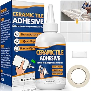 Heavy Duty Construction Adhesive, 10.5 oz Waterproof Tile Adhesive, Vers...