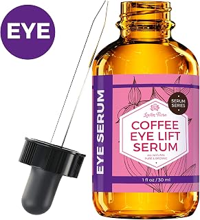 LevenRose Organic Coffee Caffeine Eye Serum 1oz - Reduces Puffiness, Dark Circles, Wrinkles | Anti-Aging Under Eye Tightener