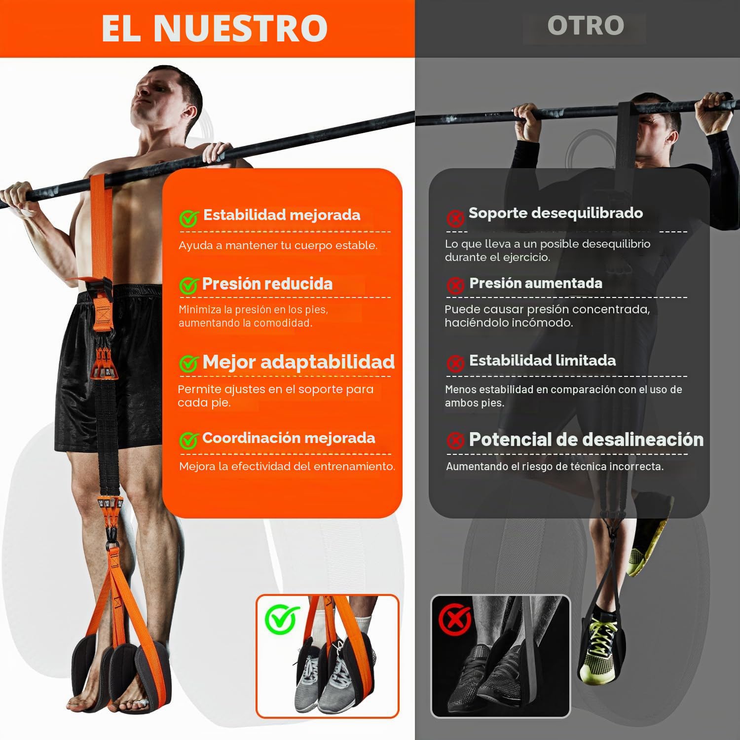 HPYGN Bandas de asistencia para dominadas, banda de resistencia resistente para barra de dominadas, peso/tamaño ajustable con pies de tela/rodilleras, bandas para ayuda de dominadas para entrenamiento